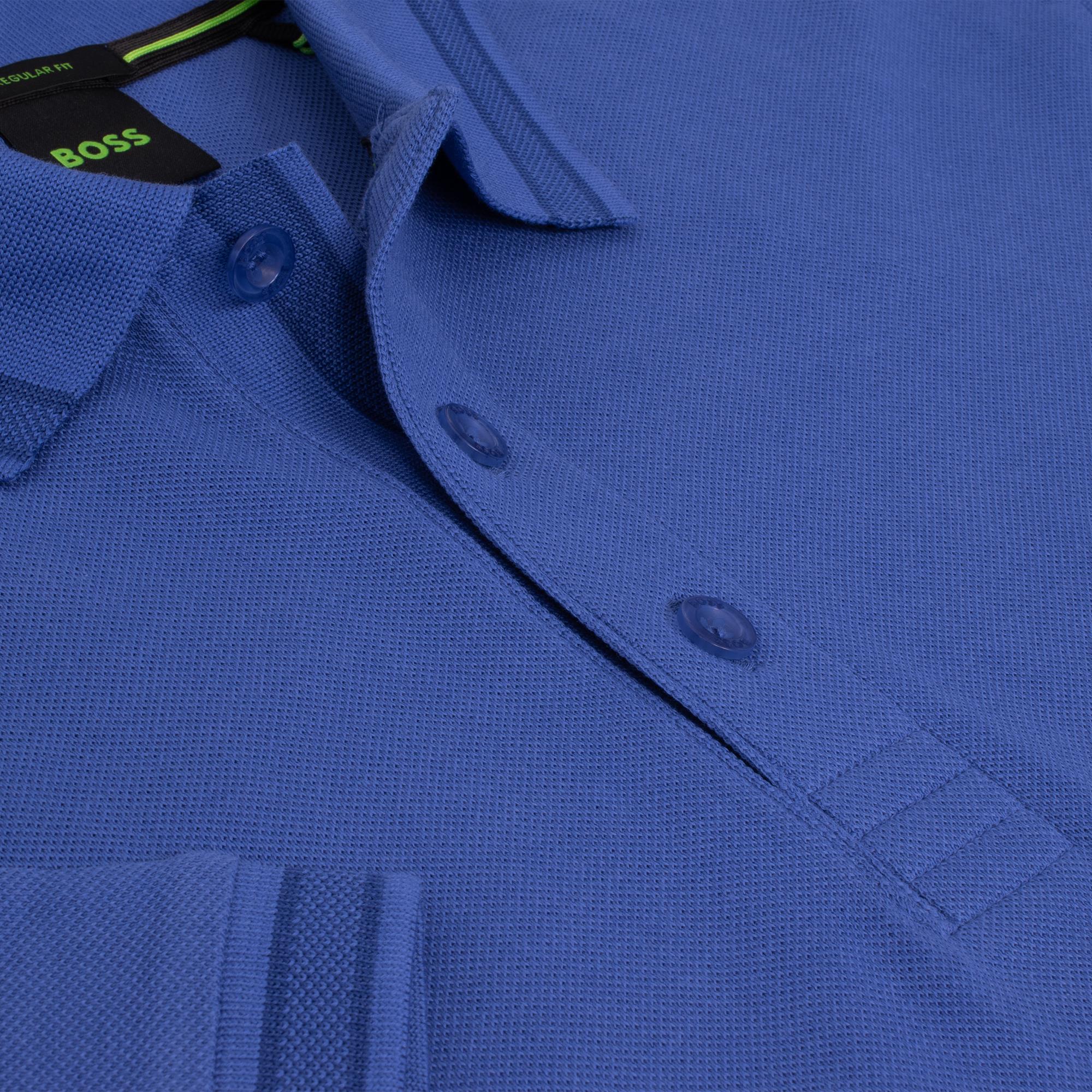 Boss Paddy Cotton Pique Mens Polo Shirt Medium Blue
